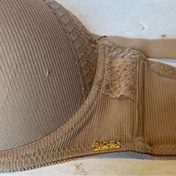 Rachel Curvy Collection Bra Underwire Padded Nude with Lace trim Size 38D - Picture 9 of 9